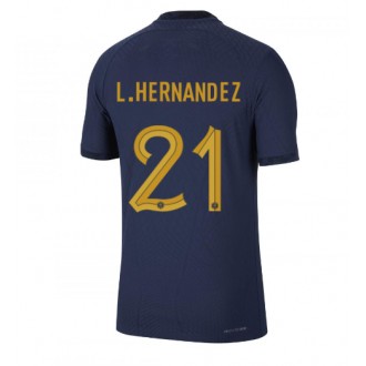 Frankrike Lucas Hernandez #21 Hemmakläder VM 2022 Kortärmad